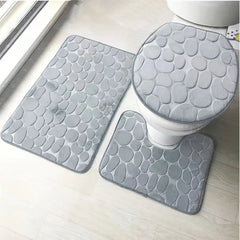 3-Piece Non-Slip Bathroom Rug Set